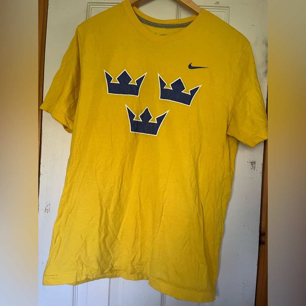 Nike Classic Yellow Tee with LeBron crown designs